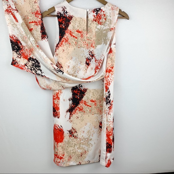 Bar III NWT Ivory Printed V Neck Midi Dress - Picture 7 of 8